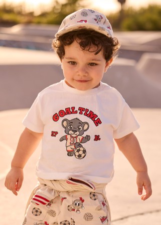 Koszulka z krótkim rekaem i motywem tygryska z piłką dla niemowlęcia Mayoral