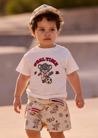 Sportowe bermudy dzianinowe z motywem piłkarskim dla niemwolęcia Mayoral