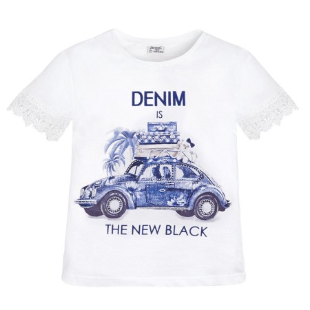 Koszulka z krótkim rękawem i apliakcją piłki dla chłopca Mayoral