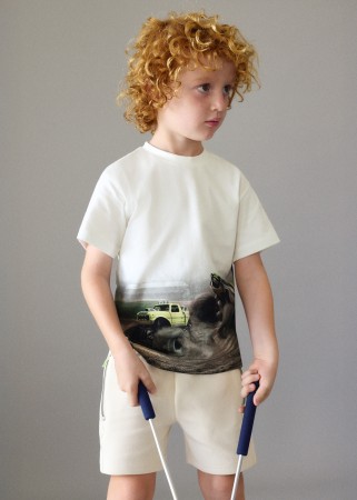 Krótkie spodenki dzianinowe z zamkami dla chłopca Mayoral