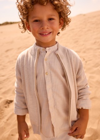 Bluza sweterkowa z trykotu zapinana na zamek dla chłopca Mayoral