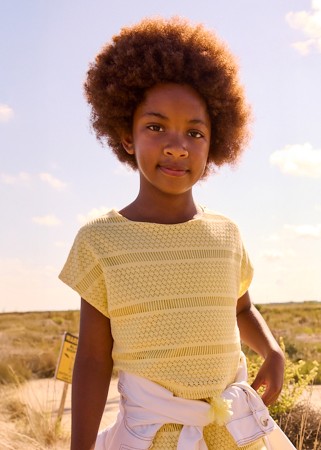 Koszulka z krótkim rękawem i pęknieciem na plecach dla dziewczynki Mayoral