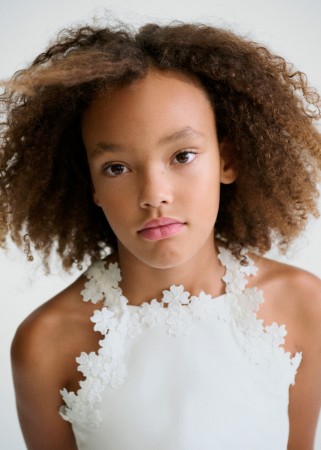 Koszulka na ramiączkach z gipiurą dla dziewczynki Mayoral