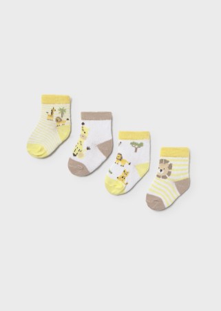 Zestaw czterech par skarpet ze wzorem zwierzątek dla niemowlęcia Mayoral