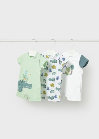 Zestaw trzech rapmersów z nadrukiem zwierzątek dla niemowlęcia Mayoral