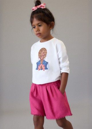 Krótkie spodenki z gipiurą dla dziewczynki Mayoral