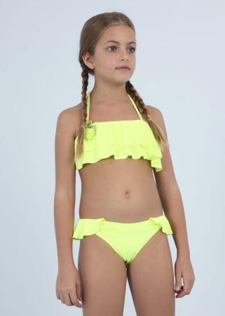Bikini dwuczęściowe  z falbanką dla dziewczynki