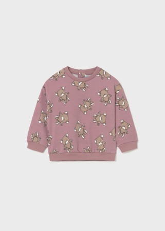 Bluza dresowa we wzory misia dla niemowlęcia Mayoral