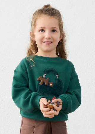 Bluza z aplikacją torebki dla dziewczynki Mayoral