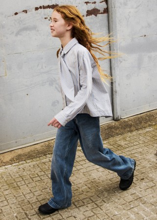 Spodnie długie denim wide leg jeansowe dla dziewczynki Mayoral