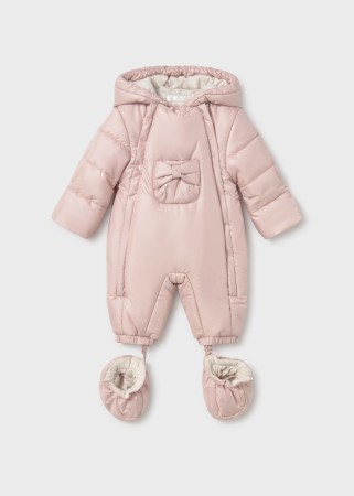 Kombinezon zimowy z kapturem i bucikami  dla niemowlęcia Mayoral