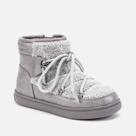 Buty z ozdobnym futerkiem zapinane z boku na zamek dla dziewczynki