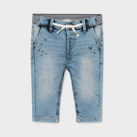 Spodnie jeans soft nadruk
